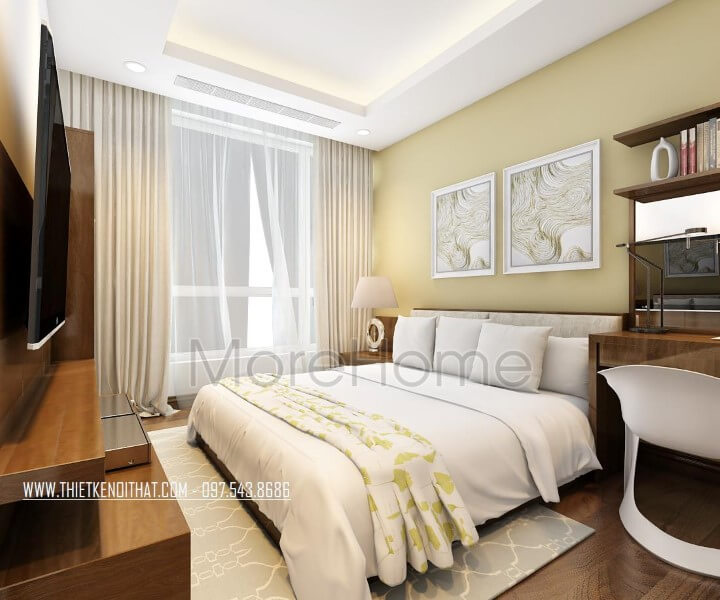 Thiết kế phòng ngủ căn hộ duplex Mandarin garden - chị Mai